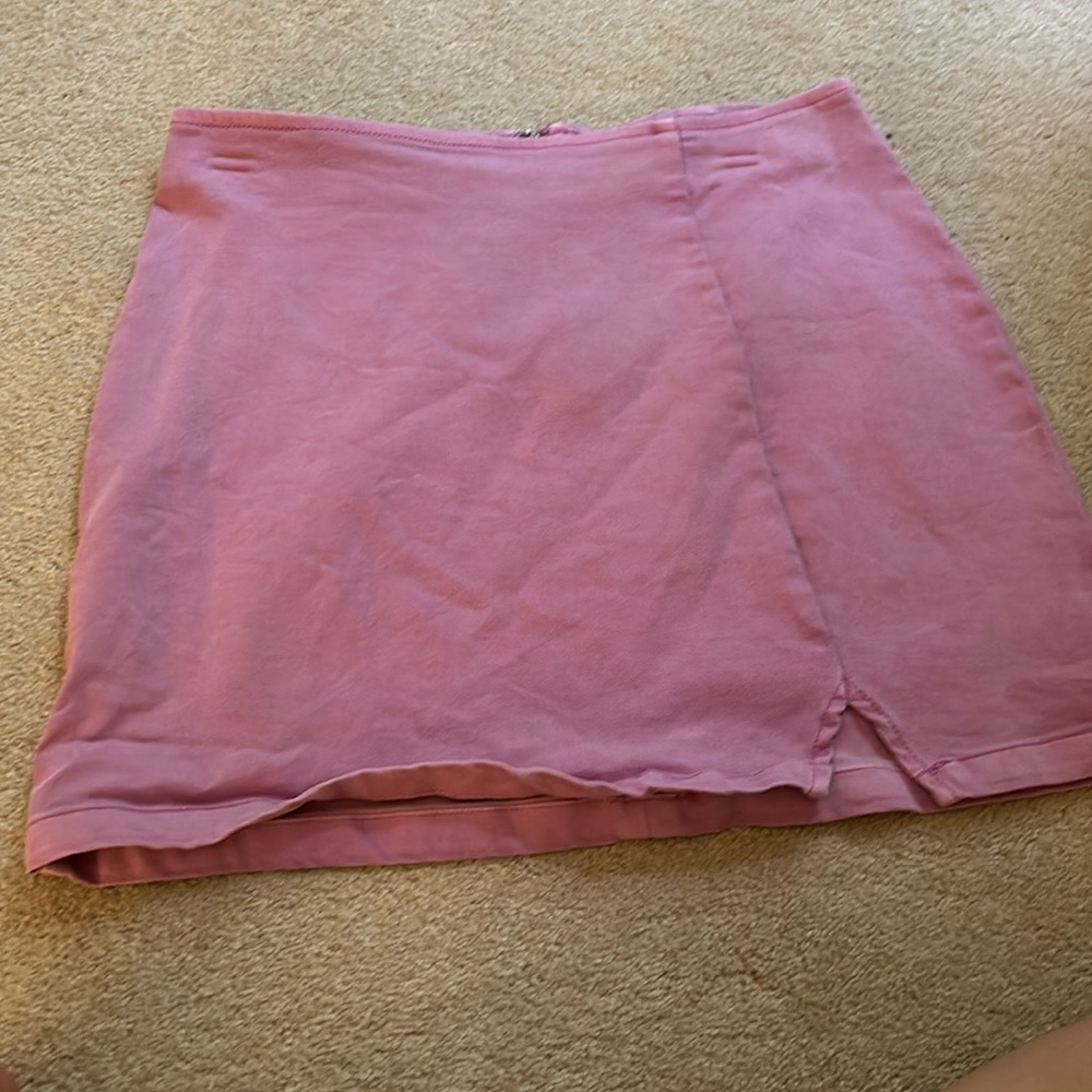 pink denim skirt
